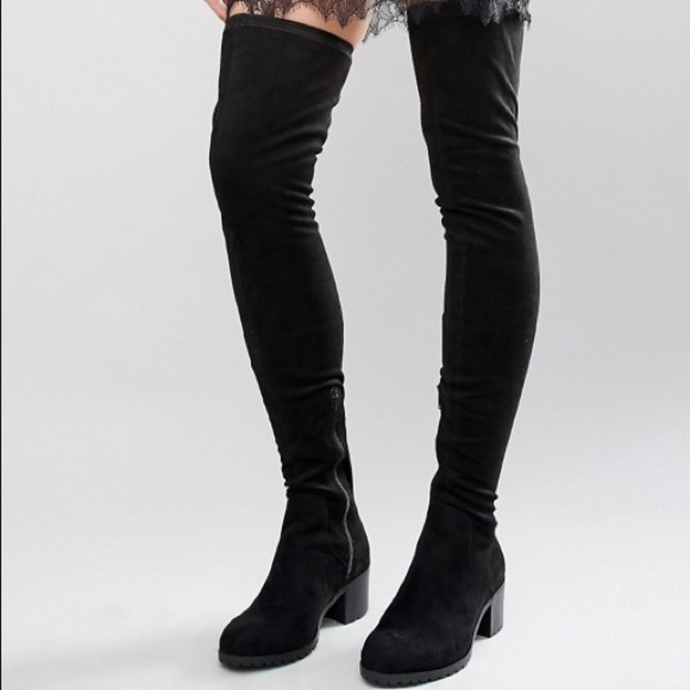 River Island Faux Suede Thigh High Boot